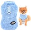 SMALLLEE_LUCKY_STORE Pet Sherpa Maglione in pile con dolcevita e anello a D per cani di piccola taglia gatto,cucciolo Yorkie Chihuahua vestiti caldi autunnali e invernali, blu, XL