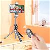 Whychstore Treppiede portatile per selfie - Supporto girevole per telefono con telecomando - ideale per fotografie e videochiamate - 10 - 30 cm