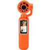 Annadue Telecamera Sportiva Portatile 2 in 1 per la Registrazione (ORANGE) | Con Ventola, Schermo da 1,47 Pollici, Obiettivo Ruotabile a 180°, Zoom Digitale 16X, velocità della Ventola Regolabile per