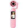 Annadue Telecamera Sportiva Portatile 2 in 1 per la Registrazione (PINK) | Con Ventola, Schermo da 1,47 Pollici, Obiettivo Ruotabile a 180°, Zoom Digitale 16X, velocità della Ventola Regolabile per