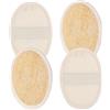 NZVQH 4 Spugne Luffa Naturali Multiuso, Spugna Di Luffa Esfoliante, per Viso, Corpo, Esfoliazione, Doccia, Bagno e Lavaggio Piatti, Biodegradabili, Gialle