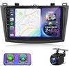 ETLFUCyber 2G+64G Autoradio Android per Mazda 3 2009-2013, Radio Touchscreen da 9 Pollici con Carplay Wireless e Android Auto/WiFi/GPS/Bluetooth/EQ/Radio FM RDS+Telecamera di Backup