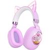 sunvito Cuffie per Bambini Bluetooth con Orecchie da Gatto e Luci LED - Cuffie Pieghevoli Bambini, Cuffie Musica con Limitazione Volume 85dB - Wireless e con Filo per Scuola, Viaggi, Aereo (Viola)