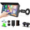 VSYSTO Wireless Carplay e telecamera da cruscotto per moto Android Auto con touchscreen da 5", telecamera anteriore e posteriore HD1080P, WiFi, Bluetooth, GPS, sensore pressione pneumatici (CS5 PRO)