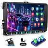 GOHHDL Autoradio per VW Golf 5/6 Passat B6/B7 Polo5 6R CarPlay Android Auto | Autoradio touchscreen da 7 Pollici con Mirror Link, Bluetooth, Radio FM/AM/RDS, EQ, USB e Retromarcia SWC + Microfono