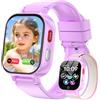 Ucani 4G GPS Smartwatch Bambini, Orologio Intelligente Bambini con Videochiamate | Chat Vocale, Sveglia, Contapassi, Calcolatrice, Camera, IP68 HD Smart Watch per Ragazzi e Ragazze Regalo 4-12 Anni,lilla