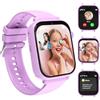 CATGIFF 4g Smartwatch Bambini con GPS Orologio Bambina 4-12 Anni Regalo | SOS chiamata Chat Vocale Contapassi Sveglia gioco-Orologio ragazza e ragazzi viola chiaro