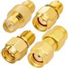 Vecys 4 Pezzi SMA a RP-SMA 4 Tipi Adattatore 50 Ohm Kit Convertitore Adattatore Coassiale RF per Cavo Coassiale Router Antenna