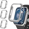 iVoler 3 Pezzi Cover Rigida PC per Apple Watch Series 9 8 7 41mm (Senza Pellicola Protettiva), Ultra Sottile Custodia Antiurto e Anti-Graffio Bumper Case, Argento