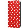 Mixroom - Custodia Cover Case a Libro per iPhone 13 Mini con Stand in Ecopelle Chiusura Magnetica Portafoglio Parte Interna in TPU Morbida Fantasia Pois Bianco E Rosso P236