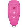 Lage Guscio Cover Chiave in Silicone per Telecomando Auto Ford 3 tasti Keyless-Entry (vedere compatibilità nelle foto) Fiesta Focus Galaxy Fusion Mondeo B-Max C-Max S-Max Kuga Ecosport (ROSA)