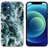 HopMore Compatibile con Cover iPhone 12 / iPhone 12 PRO Nero Silicone Morbide Disegni Custodie iPhone 12 Bella Custodia Antiurto Gomma Case Morbido Caso Gel AntiGraffio - Mare