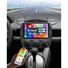 Hikity Autoradio per Mazda 2 2007-2014 con Wireless CarPlay Android Auto | 9 Pollici Schermo IPS Radio con Mirror Link Vi-link FM/RDS EQ DSP Bluetooth SWC Uscita Video Fotocamera Microfono