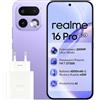 realme 16 Pro 5G Smartphone 8+256GB, Display AMOLED da 6,78 144Hz, Fotocamera posteriore OIS da 200MP, Fotocamera frontale da 50MP, Batteria da 6500 mAh, Ricarica rapida da 45W, NFC, IP69,Viola