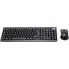 SIMPLETEK - Kit tastiera e mouse wireless layout russo QWERTY, con adesivi preapplicati, colore nero, compatibilità universale