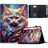 Generico DayQiQiPu Cover per Samsung Galaxy Tab S10 Ultra SM-X920/X926B (14,6 Pollici) in pelle PU Custodia con Supporto a Portafoglio Caso Serie Fantasia Cromatica Ribaltabile Guscio e Auto Wake/Sleep, 03
