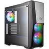 Cooler Master MasterBox MB500 ARGB - Case PC ATX con Semi-Pannello in Rete, 3 Ventole da 120mm Preinstallate, Pannello Laterale in Vetro, Configurazioni Flusso Aria Flessibili - ARGB