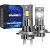 BEAMFLY H7 LED Lampadine, 50000LM 130W Lampadina Auto 12V Bianco 6500K | 800% Brillante, Raffreddamento con Tubo di Rame Spesso, IP68 Impermeabile, Aggiornamento Alogeno di Ricambio, 2 pezzi
