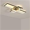 GaoHX 80W LED Lampada da soffitto Plafoniera a LED Soggiorno Luce bianca calda 3000K Soffitto Lamp Moderno Rettangolo Quadrato Designer nero Lampadari per Camera da letto Cucina Sala da pranzo 90*50cm