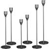 Novent 6 pezzi portacandele in metallo, tre tipi di portacandele con altezze di 33/28/23 cm. Decorazione portacandele per matrimoni, feste, compleanni, decorazioni da tavolo (nero)
