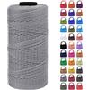 LEREATI Cordino per Borse Uncinetto Filo Macrame 1.5mm x 200m Macrame Corda Colorata, Cordoncino per Borse a Uncinetto, Fai da Te, Arazzo da Parete (Grigio)