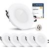 SSC-LUXon BEDA 6 faretti da incasso rotondi bianchi IP65 GU10 | Lampadina non inclusa, portalampada in ceramica e guarnizione di tenuta, foro 60-75 mm