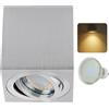 Sweet Led - Faretto da incasso GU10 orientabile angolare in alluminio spazzolato - Spot da soffitto con LED 5W 3000K bianco caldo 430lm - Faretto da incasso in alluminio - Spot da soffitto a incasso