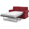 MASTERS OF COVERS Copridivano Letto Ektorp 2 Posti, Cotone Rosso | Compatibile con IKEA Ektorp divano letto 2 posti. Solo fodera, divano non incluso. Cotone.