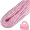 LEREATI Cordino per Borse Uncinetto, Corda Macrame 3mm x 200m Filo Macrame in Poliestere Uncinenetto e Ferri per Abbigliamento, Borse, Tappeti, Fai da Te, Regalo per Maglieria (Rosa Bianco)