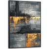 OnlyWow© Tela Con Cornice Nera Canvas Stampe Quadri Moderni Parete Poster | 70x100 cm XXL Grande Soggiorno Camera Da Letto Salotto Ingresso Casa Astratti Moderno - Arte - Oro - Nero - Lusso