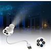 Generic HD Smart Dynamic 5D Olografico Luci Notturne Proiettore | Proiettore star HD Plug and Play, luci LED galassia, 360° rotante alimentato USB per decorare la stanza