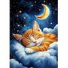 NEWENMO 5D Gatto Arancione Diamond Painting Adulti Pittura Diamante Kits | Animale Pittura Diamante Kit Completo,DIY Diamond Art Kits,Diamond Painting Set per Decorazione Casa e Regalo 30x40cm