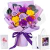 Hanavery Bouquet di Rose Stabilizzate con Vaso, Rosa Eterna, Regalo Donna Compleanno | Mazzo di fiori stabilizzati per Mamma o Moglie, Idee regalo per Compleanno, Anniversario, San Valentino, Festa della Mamma
