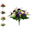 Mr. Barry's Handmade Bouquet da 41 cm di crisantemo, 5 varianti di colore e stile, fiori artificiali per tombe, decorazioni per cimitero e composizioni floreali, decorazione per la casa (viola, lilla e crema)