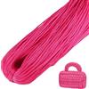 LEREATI Cordino per Borse Uncinetto, Corda Macrame 3mm x 200m Filo Macrame in Poliestere Uncinenetto e Ferri per Abbigliamento, Borse, Tappeti, Fai da Te, Regalo per Maglieria (Rosso Rosa)
