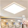 COTLEDL Plafoniera LED con telecomando, classe A, 12 W 2600 lm, 30 × 30 cm | 3000-6500K, dimmerabile10%-100%, IP54 resistente all'acqua lampada da soffitto quadrata sottile per bagno soggiorno camera