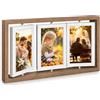 Cutefat Cornice Foto 10x15 Legno Girevole, Portafoto Multiplo 6 Foto, da Tavolo | Cornice in legno 10x15, meccanismo rotante con 6 dischi acrilico, 6 foto protette. Set da 3 per matrimonio & Festa Mamma.