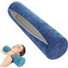 moismk Federe per Cuscini a Rullo Cervicali 15x40 20x50 20x60 20x80, Tessuto di Ciniglia, Copricuscino per cervicale con Cerniera, Lavabile e Rimovibile, Misure Personalizzabili(Blu,80x20cm)