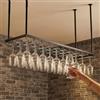 Alkmla Portacalici da Soffitto Alto 30-60cm Regolabile Industriale in Metallo | Portabottiglie Sospeso Industriale Supporto per Calici di Vino Spumante, Ideale per Cucina, Bar, Caffetteria,Feste, Matrimo
