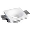 damastoreitalia Portafaretto da incasso quadrato in gesso a scomparsa, compatibile con faretti GU10, senza vetro, foro incasso Ø105mm, design moderno per cartongesso (1)