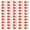 HERCHR 50 mini mollette in legno, piccole mollette con cuore rosso per esposizione di foto di carta, decorazioni per feste di matrimonio