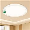 Forepin Plafoniera LED Soffitto 12W, 4000K 2600LM Lampada da Soffitto, Ø30CM | IP54 Impermeabile, Rotonda Moderna Lampadario Luce Soffitto per Cucina, Bagno, Soggiorno, Camera da Letto, Garage, Balcone