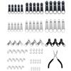 Strehknewen 85PCS Kit Riparazione Cerniere - Set con Cursori Neri e Bianchi (#3/#5/#8), Fermagli e Pinza - per Giacche, Zaini, Tende, Valigie, Fai da Te