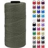 LEREATI Cordino per Borse Uncinetto Filo Macrame 1.5mm x 200m Macrame Corda Colorata, Cordoncino per Borse a Uncinetto, Fai da Te, Arazzo da Parete (Verde grigio)