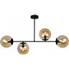 Light Home LH Light-Home Tuluza Lampadario a Sospensione - Lampadario Ragno per Soggiorno Camera da Letto e Cucina - Lampade a Sospensione in Metallo e con Paralume Vetro - 4 Luce - Vetro di rame - nero e Oro