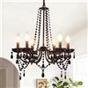 LXWNYY Lampadario Cristallo 6 Luci Nero Moderno,Lampada da Soffitto Vintage