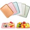 LXBCTOP 6 vassoi in plastica, antiscivolo, in plastica, riutilizzabile, vassoio da servizio, vassoio da servizio, antiscivolo, per sala da pranzo, cucina, caffè, soggiorno (24,8 x 17,8 cm)