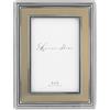 Lawrence Frames - Cornice portafoto in metallo placcato argento, 10 x 15 cm, pannello interno in oro spazzolato