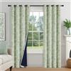 FMFUNCTEX Tende oscuranti al 100% per camera da letto, motivo floreale verde salvia, lunghe 274 cm, per soggiorno, con stampa floreale, isolamento termico, tende extra lunghe, per decorazioni in
