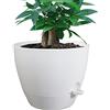 UOUZ Vasi autoinnaffianti da 30,5 cm, in plastica, con fori di drenaggio in rete e serbatoio profondo, per piante e fiori da giardino interni ed esterni, bianco